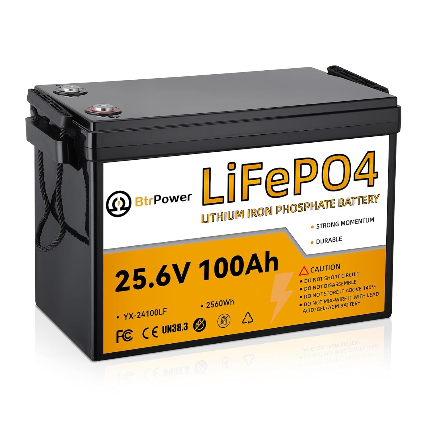 Lithium Battery 100Ah - 24V 100Ah Lithium LiFePO4-batterij, 8000+ Deep