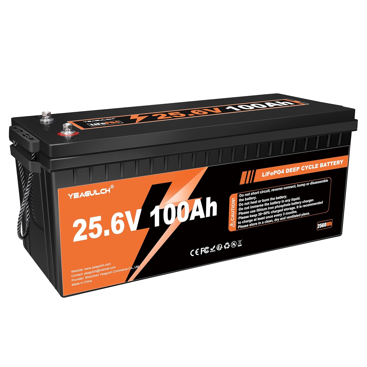 Lithium Battery 100Ah - 24V 100Ah LiFePO4 Lithium-batterij met ingebouwde
