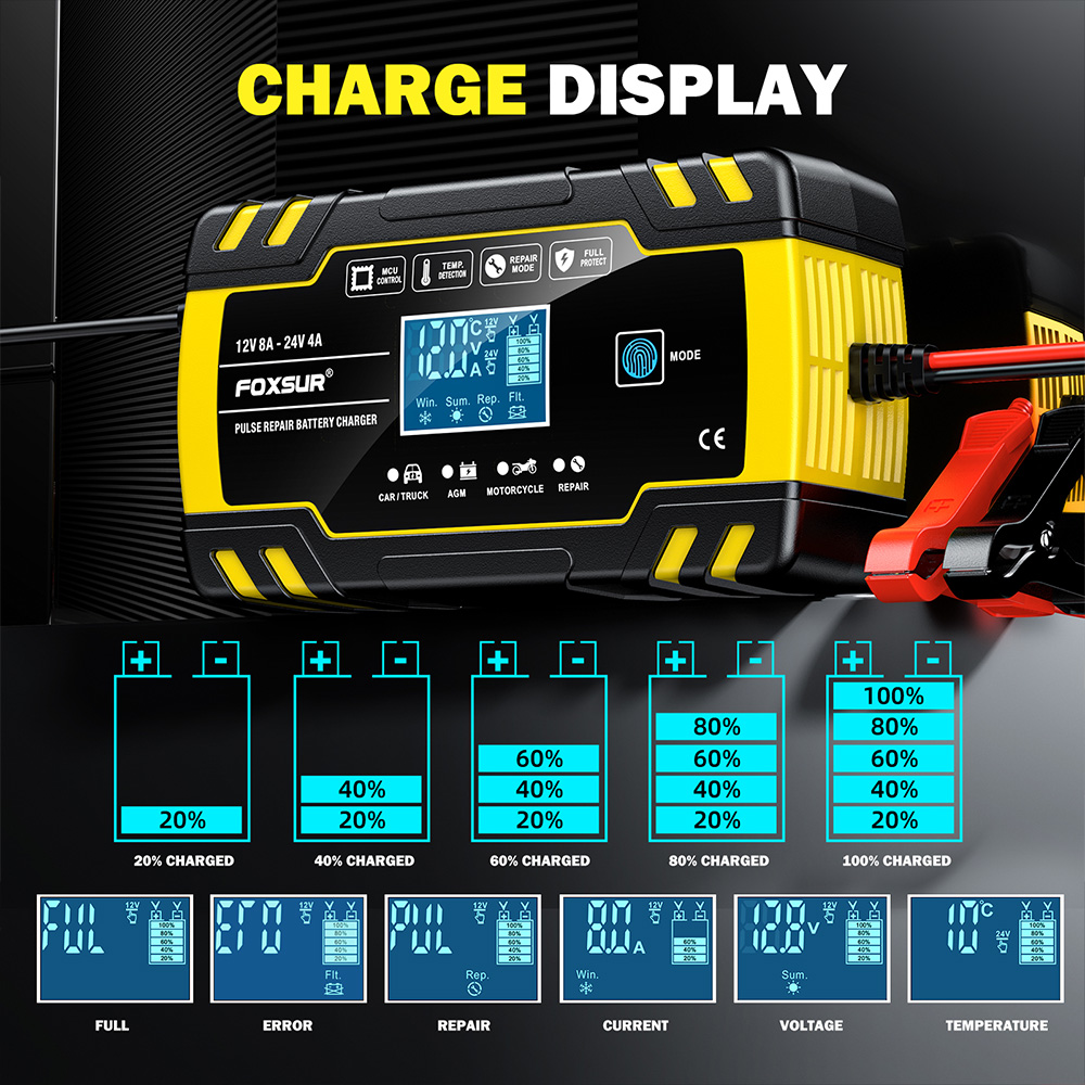 FOXSUR FBC122408D 12V 8A 24V 4 - Agm Deep Cycle Battery recensie en prijs